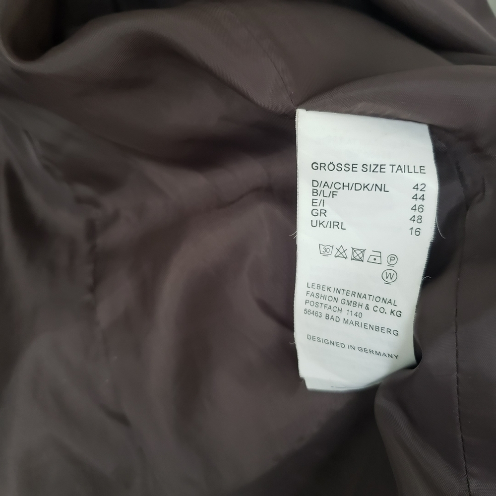 Barbara Lebek Ruffle Front Neutral Taupe Lightweight Spring Jacket AS IS - Picture 9 of 12